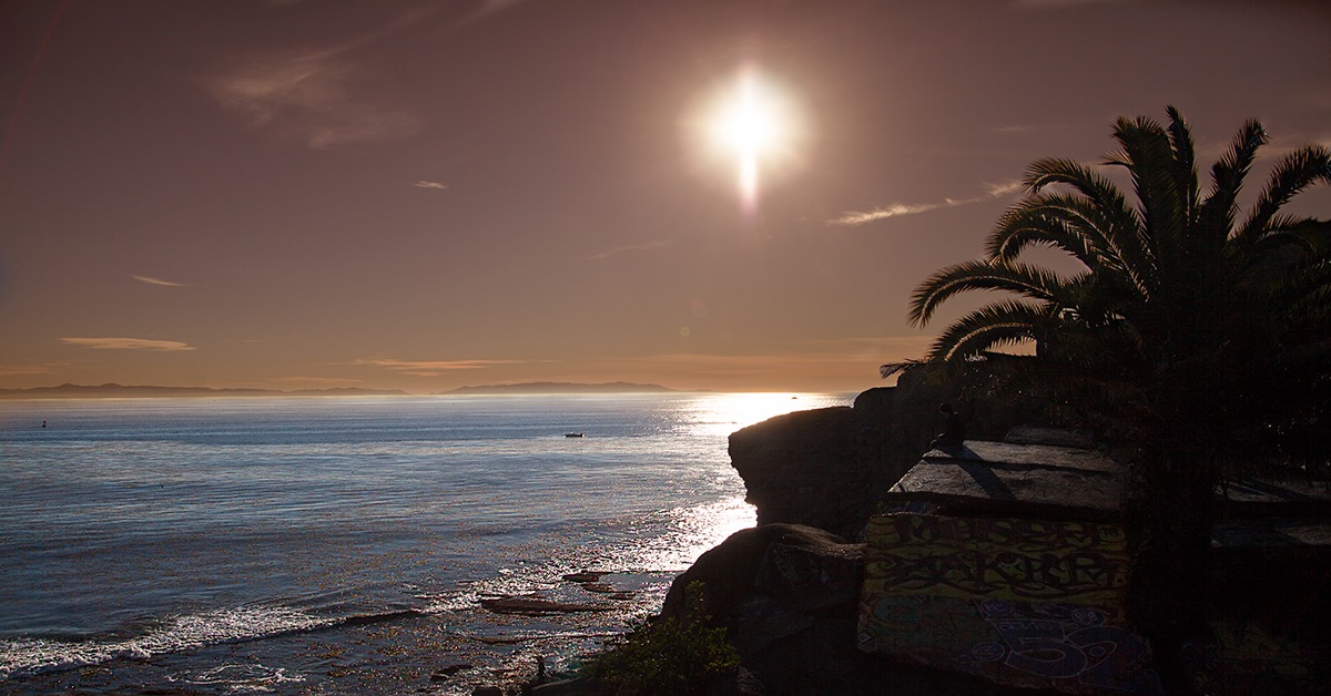 Sunken City sunset over Pacific Ocean
